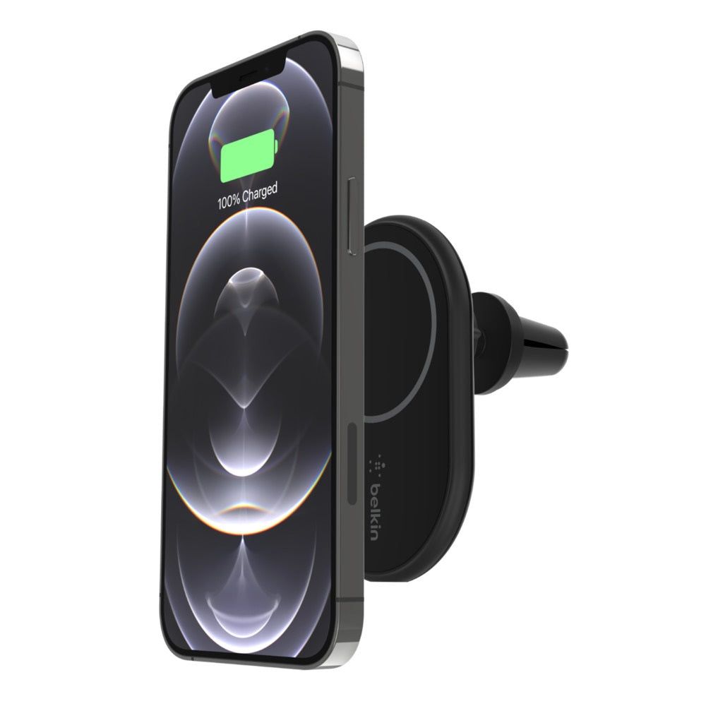 Belkin Belkin BoostCharge Magnetic Wireless Car Charger 10W + 20W USB-C PD 3.0 PSU + USB-C Cable (1.2M) - Black (WIC004btBK),