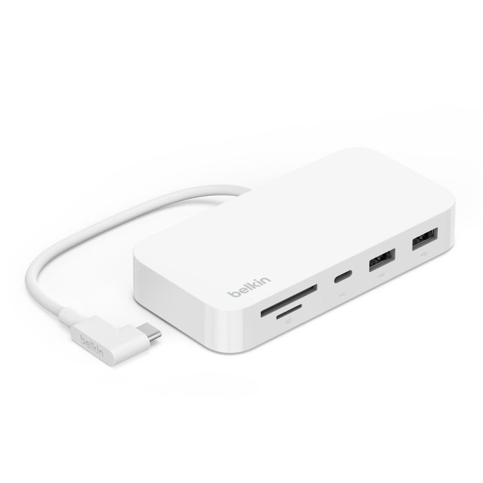 Belkin Belkin Connect USB-C 6-in-1 Multiport Hub with Mount - White (INC011btWH), 10Gbps, 2x USB-A, USB-C, SD 3.0  MicroSD Ca