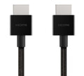 Belkin Belkin 8K Ultra High Speed HDMI 2.1 Braided Cable (2M) - Black (AV10176bt2M-BLK), 8k @ 60Hz, 4K @ 120Hz, Dolby Vision,