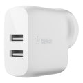 Belkin Belkin BoostCharge Dual USB-A Wall Charger 24W - White (WCB002auWH), 2xUSB-A (12W), Safe  Efficient, Apple, CEW $2500,