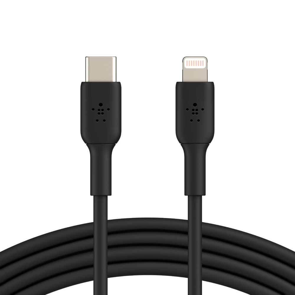 Belkin Belkin BoostCharge Lightning to USB-C Cable (1M) - Black (CAA003bt1MBK),3A/18W,480Mbps, 25K+ Bends, Apple iPhone/iPad,