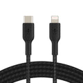 Belkin Belkin BoostCharge Braided Lightning to USB-C Cable (2M) - Black (CAA004bt2MBK), 3A/18W, 480Mbps, 30K+ Bends, Apple, M
