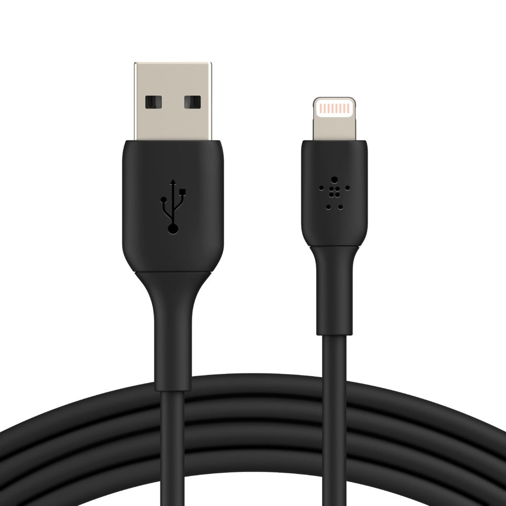 Belkin Belkin BoostCharge Lightning to USB-A Cable (2M) - Black (CAA001bt2MBK), 2.4A/12W, 480Mbps, 25K+ Bend, Apple iPhone, M
