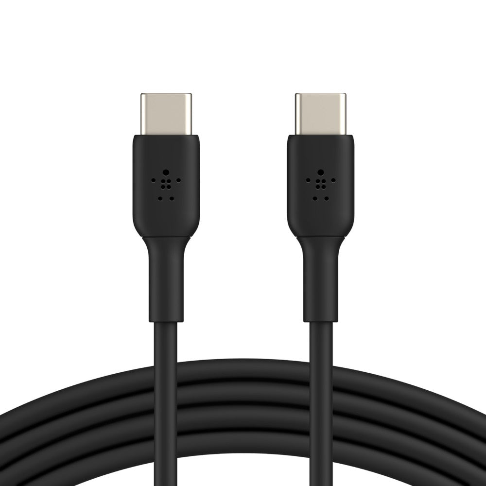 Belkin Belkin BoostCharge USB-C to USB-C Cable (2M) - Black (CAB003bt2MBK), 3A/60W, 480Mbps, 25K+ Bends, Samsung Galaxy, USB-