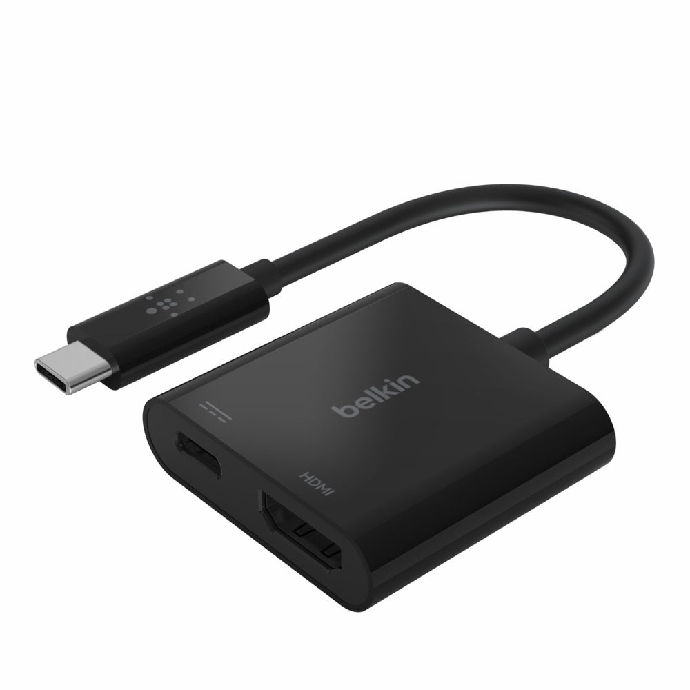 Belkin Belkin USB-C to HDMI + Charge Adapter + USB-C  Cable (13CM) - Black (AVC002btBK), 60W, Supports Video Resolutions up t