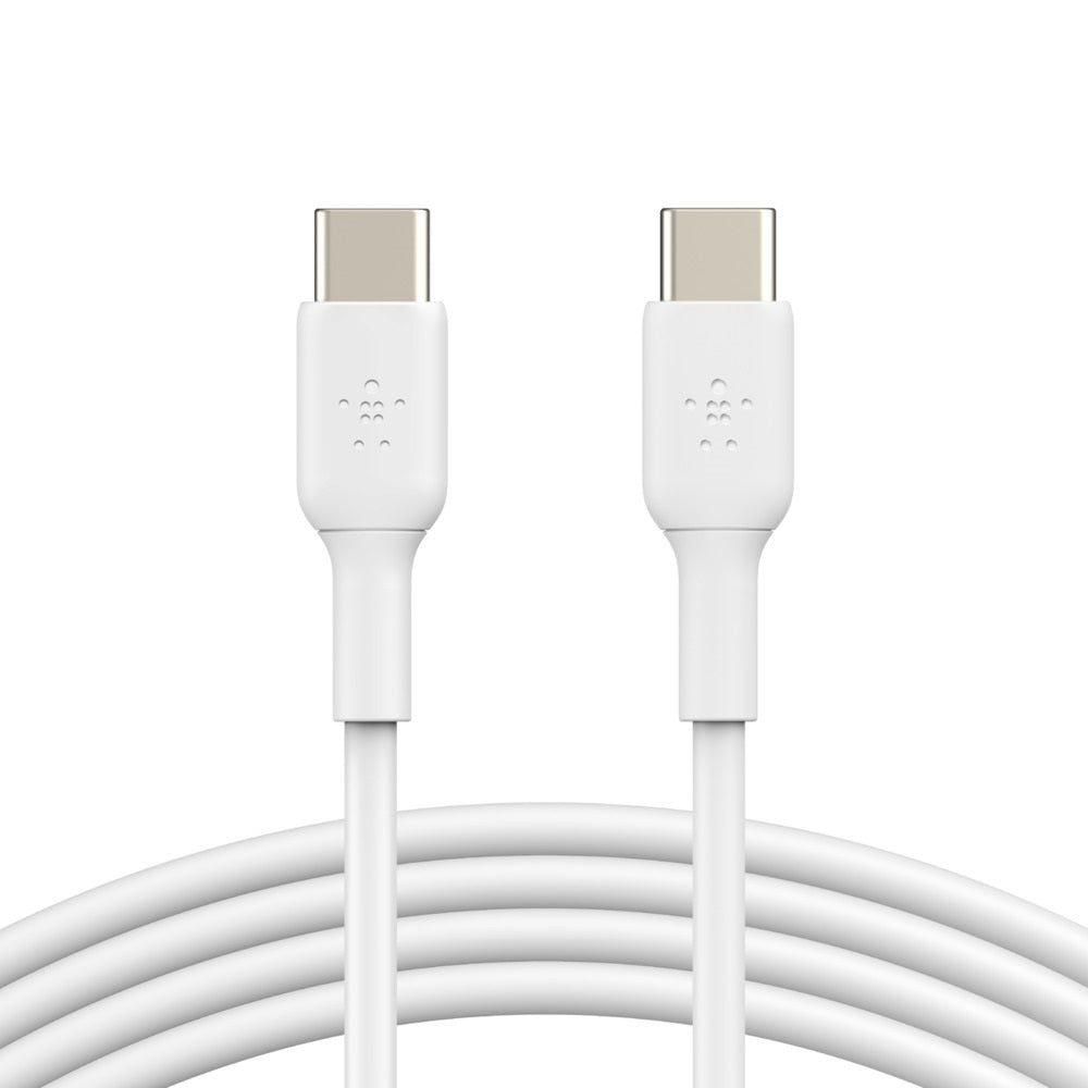Belkin Belkin BoostCharge USB-C  to USB-C Cable (2M) - White (CAB003bt2MWH), 3A/60W, 480Mbps, 25K+ Bends, Apple, Samsung, USB