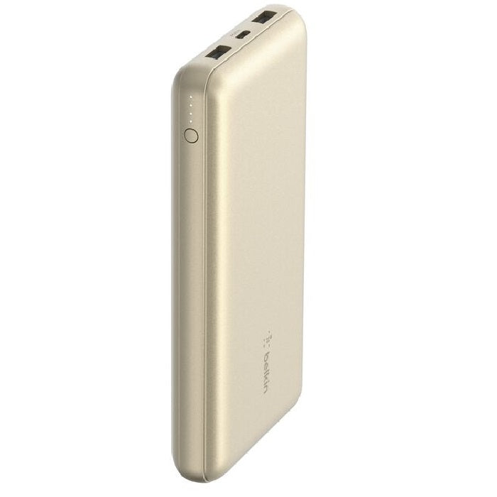 Belkin Belkin BoostCharge CCC-Certified 20k mAh Power Bank (Triple-Port) + USB-C  to USB-A Cable - Gold (BPB012btGD), 2x USB-
