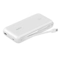 Belkin Belkin BoostCharge 20K mAh Power Bank With Integrated USB-C Cable - White (BPB024fqWH), 30W, 2xUSB-C, 1x USB-A, CEW $2