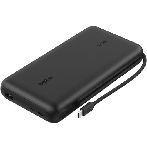 Belkin UltraCharge Pro 25K mAh Laptop Power Bank w/ 140W Integrated USB-C Cable(35CM) - Black(BPB039fqBK),1x USB-C,1x USB-A, $2500CEW,2 Years Warranty