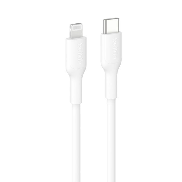 Belkin Belkin BoostCharge Lightning to USB-C Cable (1M) - White (CAA021FQ1MWH), 3A/15W, 480Mbps, 300K+ Bends, Apple iPhone, M