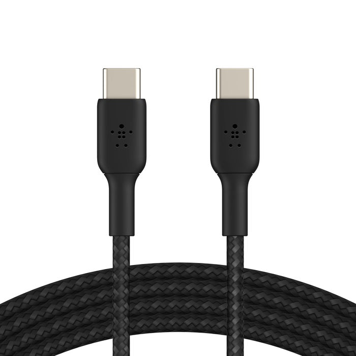 Belkin Belkin BoostCharge Braided USB-C to USB-C Cable (0.15M) - White (CAB004bt0MWH), 3A/60W, 480Mbps, 30K+ Bends, Apple, US