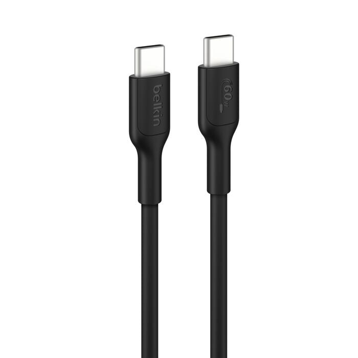 Belkin Belkin BoostCharge USB-C to USB-C Cable (1M) - Black (CAB023FQ1MBK), 3A/60W, 480Mbps, 300K+ Bends,  Apple, Samsung, US