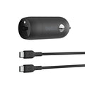 Belkin Belkin BoostCharge 30W USB-C Car Charger + USB-C to USB-C Cable - Black(CCA004bt1MBK-B6) , USB-IF Certified, Apple iPh