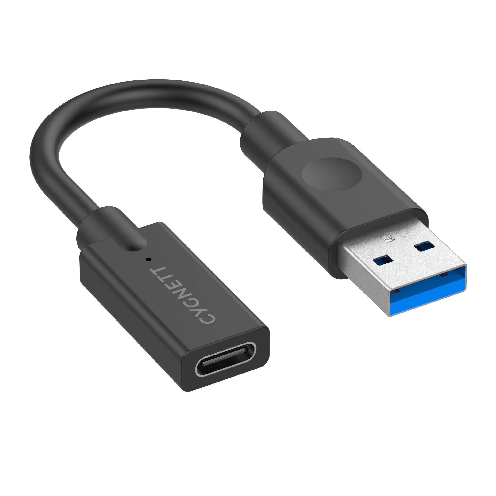 Cygnett Cygnett Essentials USB-A Male to USB-C Female (10CM) Cable Adapter - Black(CY3321PCUSA),5GBPS Fast Data Transfer,Comp