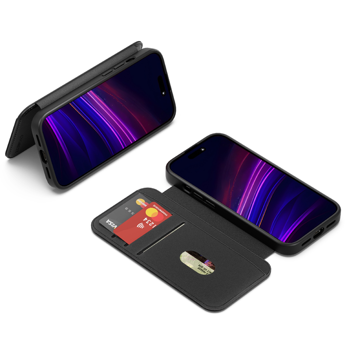 Cygnett Cygnett MagWallet Apple iPhone 16 Pro (6.3") Case -Black(CY5022MAGWT),360° Protection,Multi-Angle,3x Card Slots,4FT D