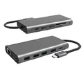 Cygnett Cygnett Unite 12-in-1 USB-C Multiport Hub Adapter Dock(CY4549HUB12)4xUSB-A 2xUSB-C(100W PD/3.0)3xHDMI(60Hz/30Hz) 1xMi