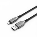 Cygnett Cygnett Armoured Braided Lightning to USB-A (2.0) (2M) Cable - Black (CY4660PCCAL), 2.5A/12W, 480Mbps, Turbo Charge, 