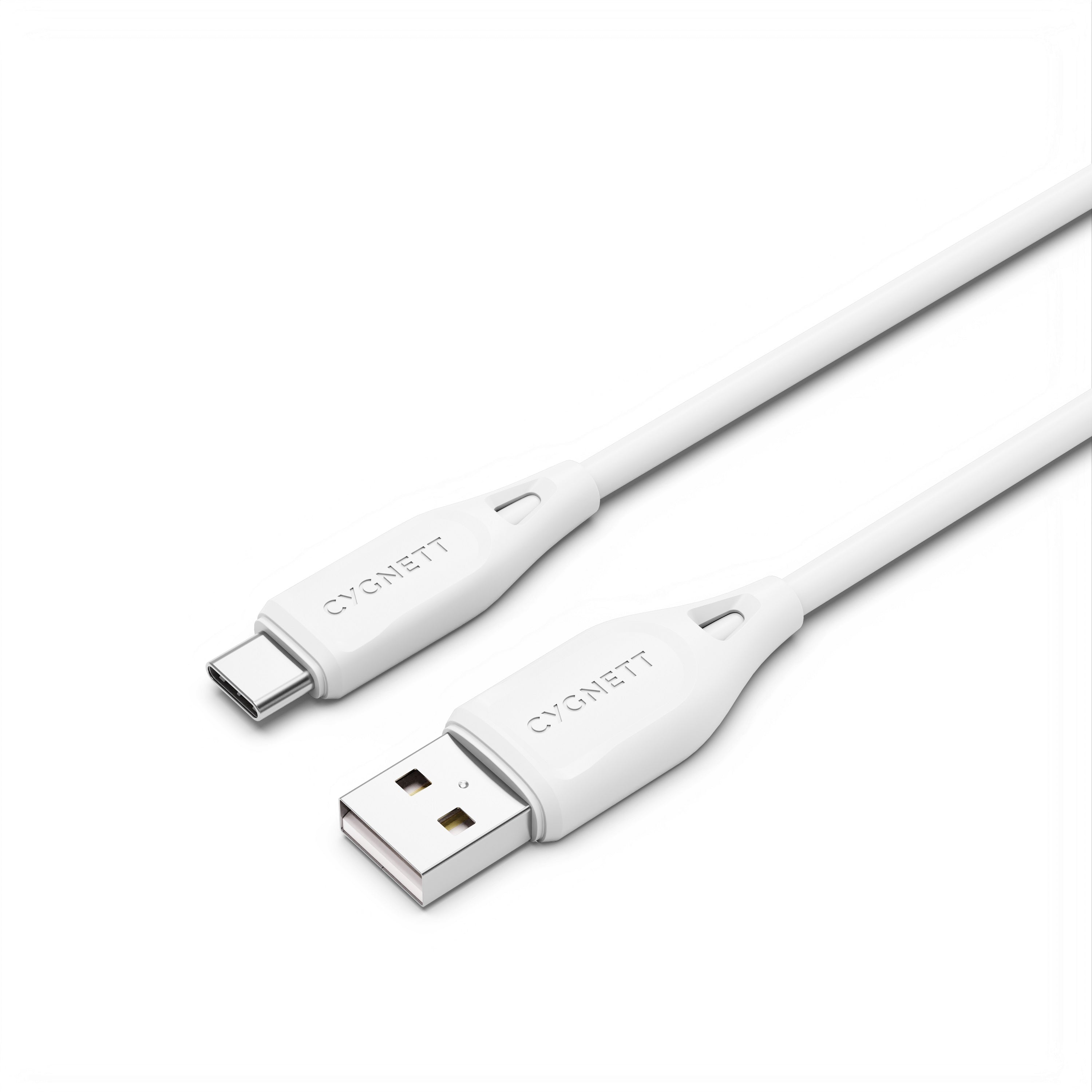 Cygnett Cygnett Essentials USB-C to USB-A (2.0) Cable (1M) - White (CY4688PCUSA), 3A/60W, 480Mbps, Turbo Charge, Best for Lap