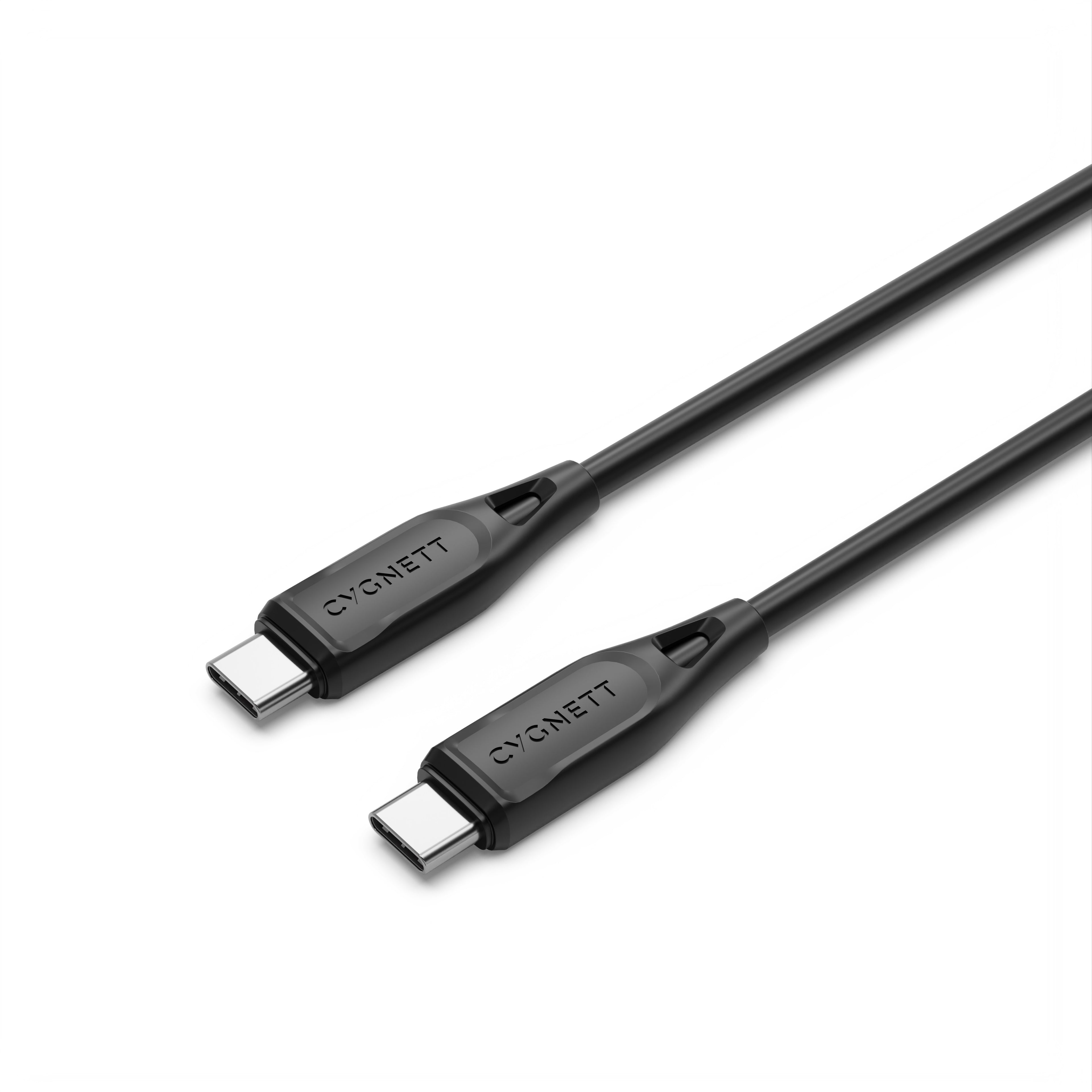 Cygnett Cygnett Essentials USB-C to USB-C (2.0) Cable (2M) - Black (CY4693PCTYC), 3A/60W, 480Mbps, Turbo Charge, Best for Lap