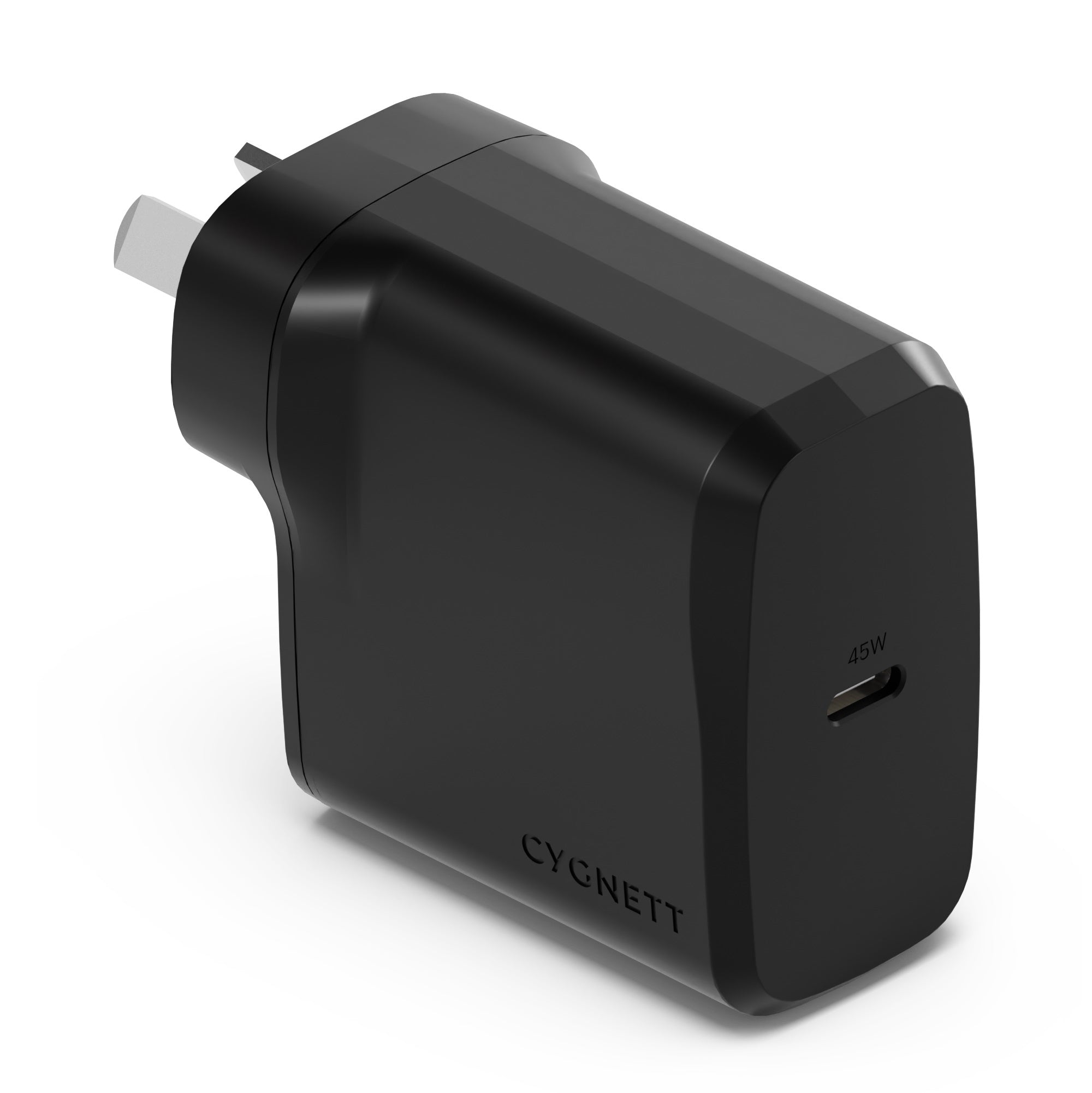Cygnett Cygnett PowerPlus 45W USB-C PD GaN Fast Wall Charger -Black(CY4739PDWCH), Portable,Best for iPhone,Samsung's PPS  USB