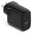 Cygnett Cygnett PowerPlus 32W Dual Port (20W USB-C + 12W USB-A) PD Fast Wall Charger-Black(CY4773PDWCH),Palm-Size,Portable,Ch