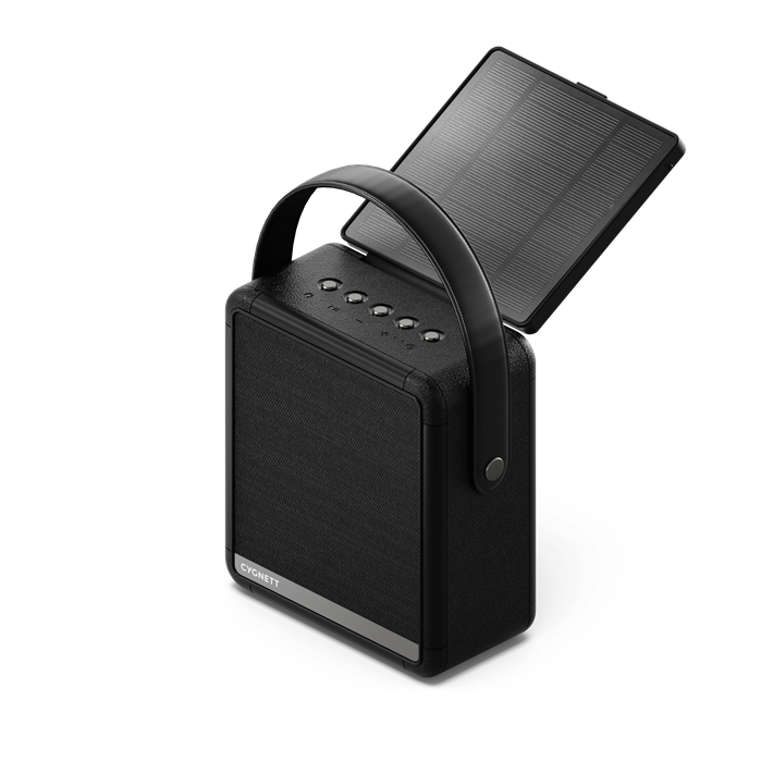 Cygnett Cygnett FreePlay Solar Chargingr Wireless Speaker  8K Power Bank - Black(CY4968SOSPE),Dust  Water Resistant,Dual Spea
