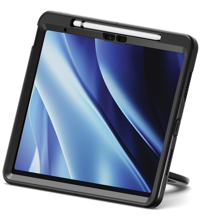 Cygnett Cygnett GripStand Apple iPad Air (13") (M2/M3) Case -Black(CY5203CPGRP), Built-in Screen Protector, 2 Years Warranty