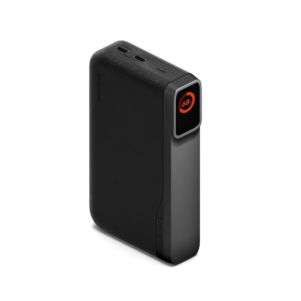 Cygnett Cygnett Encore 20k mAh Power Bank - Graphite(CY5633PBCHE), 65W, 2x USB-C PD, 1x USB-A Ports, LED Display,Fast Charge,