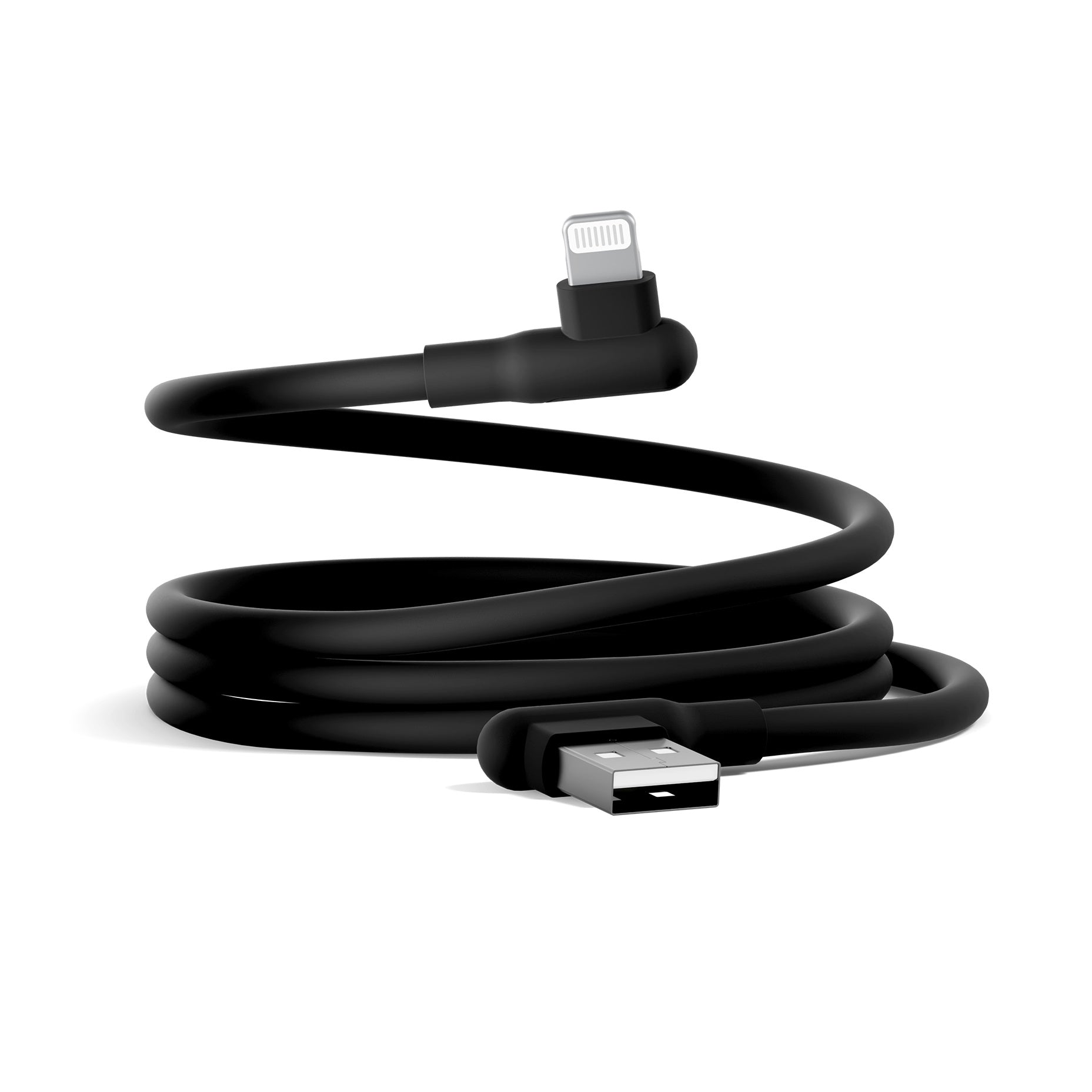 Cygnett Cygnett DriveSync Right Angled Silicone Lightning to USB-A Cable (0.7M) - (CY5667CCACB), 2.4A/12W, 480Mbps, Drive  Sy