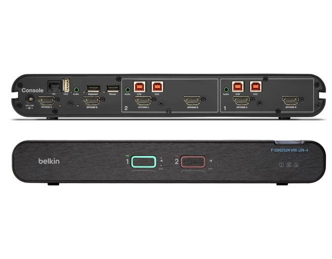 Belkin Belkin Universal 2nd Gen Secure KVM Switch, 2-Port Dual Head w/CAC - Belkin (F1DN202KVM-UN-4)