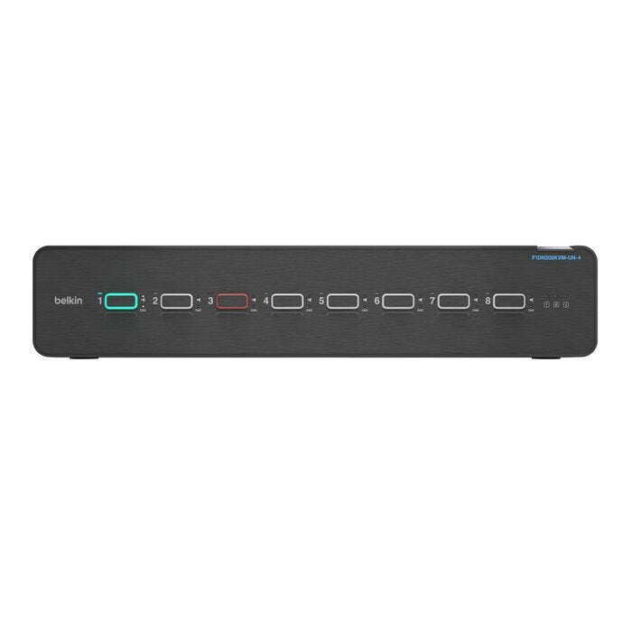 Belkin Belkin Cybersecurity and Secure KVM Universal 2nd Gen Secure KVM Switch, 8-Port Dual Head w/ CAC - Black(F1DN208KVM-UN