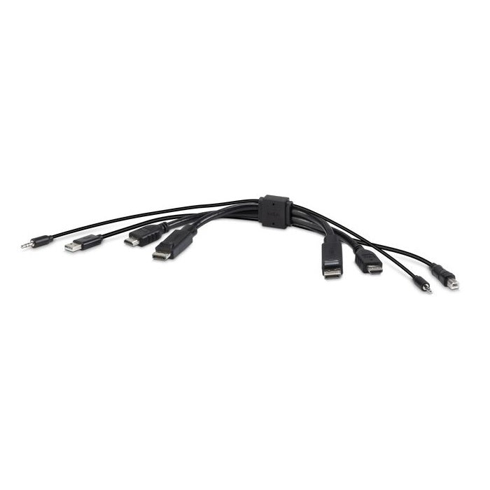 Belkin BELKIN Cybersecurity and Secure KVM TAA DUAL (1) HDMI-HDMI (1) DP-DP with USB and Audio Combo  6 ft (1.8M) - Black (F1