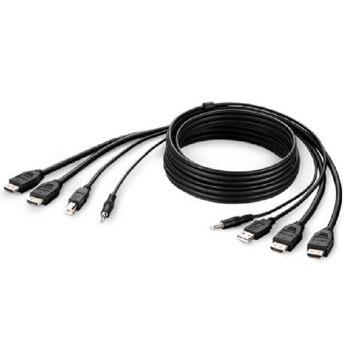 Belkin Belkin Cybersecurity and Secure KVM TAA AA DUAL HDMI/USB/AUD CBL, HDMI M/M; USB A/B,(1.8M) - Black(F1DN2CCBL-HH6T), 2 