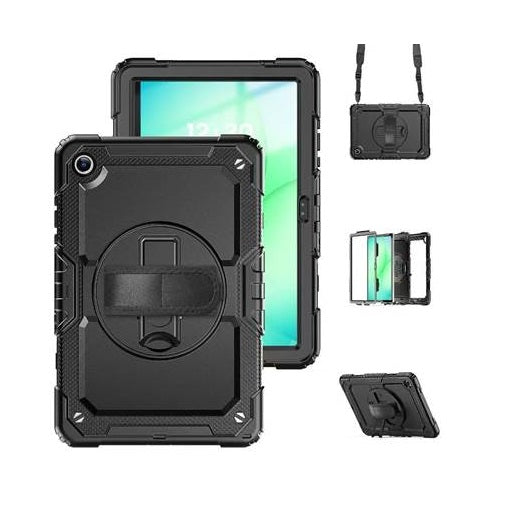 USP Rugged Samsung Galaxy Tab A11+ / Tab A9+ (11") Case Black - Built-in-Kickstand, Hand  Shoulder Strap, DropProof, 3 Years Warranty