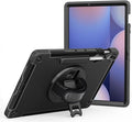 USP Rugged Samsung Galaxy Tab S10 FE+ (13.1") Case Black -  Built-in-Kickstand, Hand  Shoulder Straps, DropProof, 3 Years Warranty