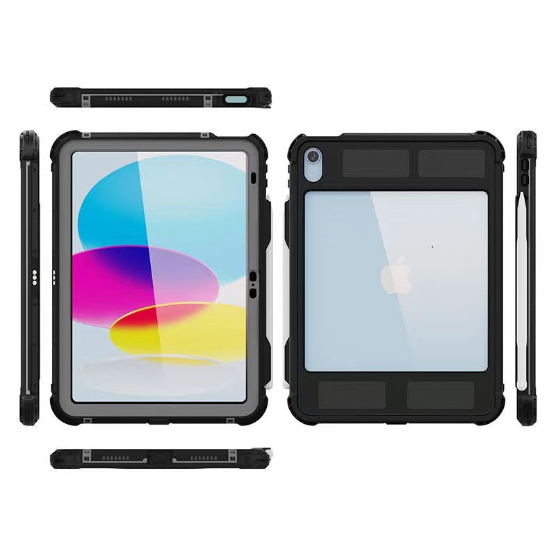 USP Apple iPad (11") 11th Gen (A16)/iPad 10th Gen (10.9") WaterProof Case Black-Support Smart Control Keyboard, 360° Rotation, 3 Years Warranty