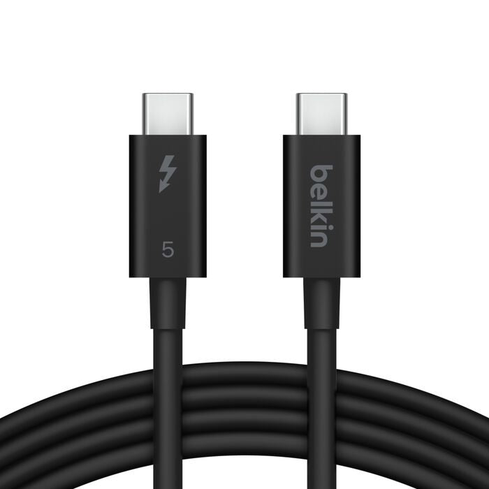 Belkin Belkin Connect Thunderbolt 5 USB-C to USB-C Cable (1M) - Black (INZ005fq1MBK), 5A/240W, 80Gbps, 8K or 4K@540Hz, Durabl