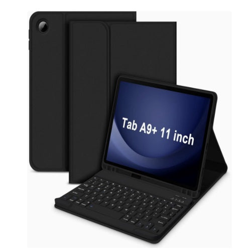 USP Samsung Galaxy Tab A11+ / Tab A9+ (11") Keyboard Case Cover Black - Ultra-Slim, Lightweight, Auto Wake/Sleep Function,PU Leather, 3 Years Warranty