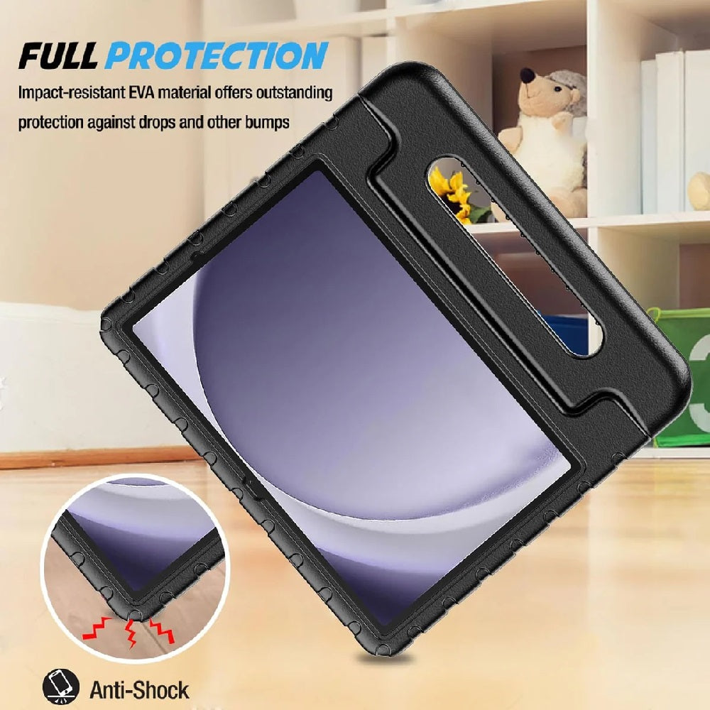 USP Samsung Galaxy Tab A9+ (11") Kid Friendly Case Black - Shockproof, Raised Edges, 180° Rotation, Portable  Lightweight, 3 Years Warranty