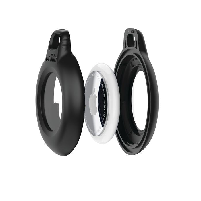 Belkin Belkin Waterproof Secure Holder with Key Ring for AirTag (Pack of 2) - Black(MSC014btBK), Clean, IPX8-Rated, Sweat  Ra