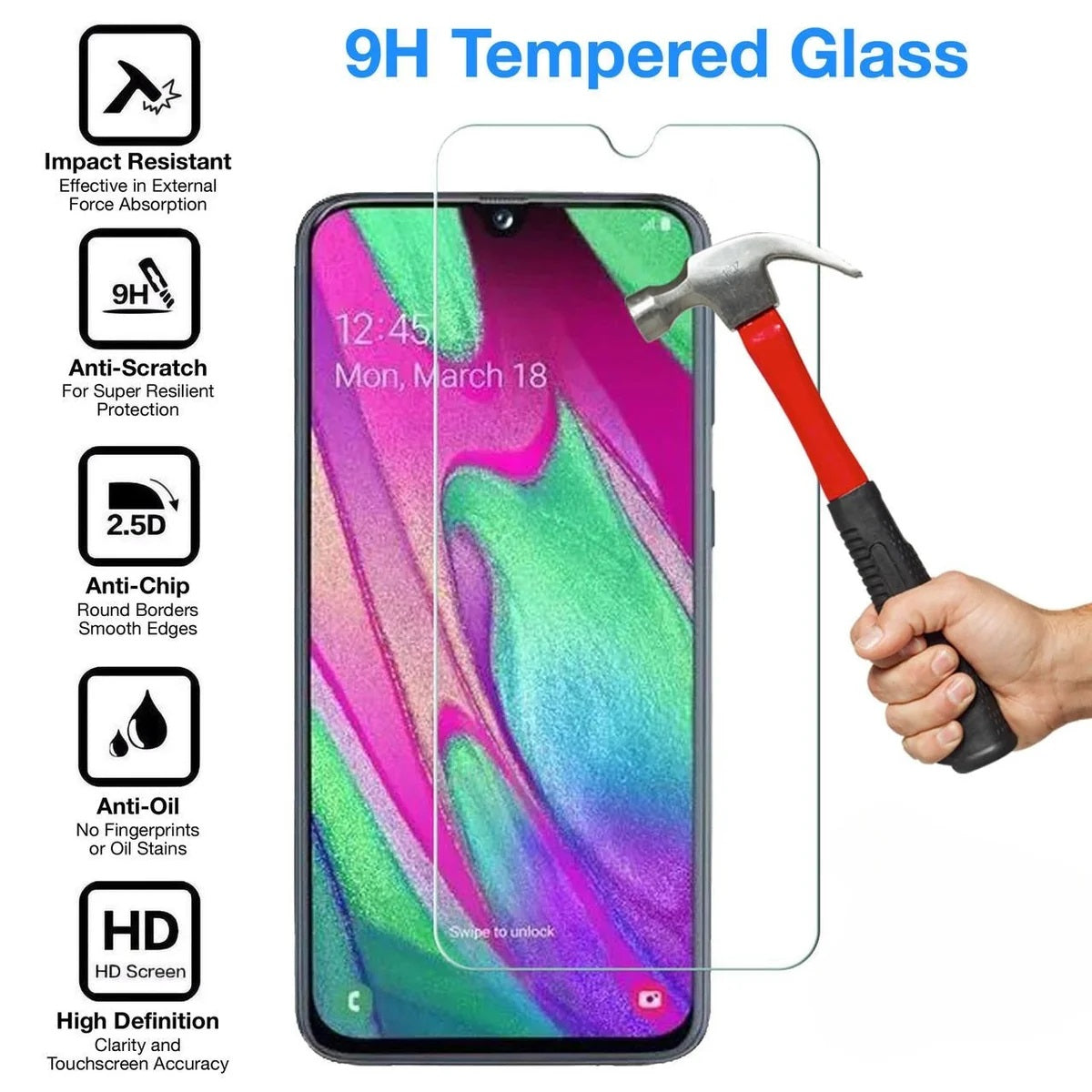 USP Samsung Galaxy A55 5G / Galaxy A35 5G (6.6") 2.5D Tempered Glass Screen Protector Clear : 9H Surface Hardness, 3 Years Warranty