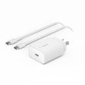 Belkin Belkin BoostCharge 25W USB-C Cubic Wall Charger + USB-C to USB-C Cable (1M) - White (WCA012au1MWH-B6), MFI-Certified, 