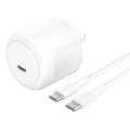 Belkin Belkin BoostCharge Compact 45W USB-C PD 3.1 Wall Charger + USB-C to USB-C Cable 60W (1M) - White (WCA013au1MWH-B6),Saf