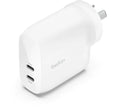 Belkin Belkin BoostCharge Pro 60W Dual USB-C PD 3.1 PPS Wall Charger - White (WCB010auWH), Compact Laptop Charger, Travel-Rea