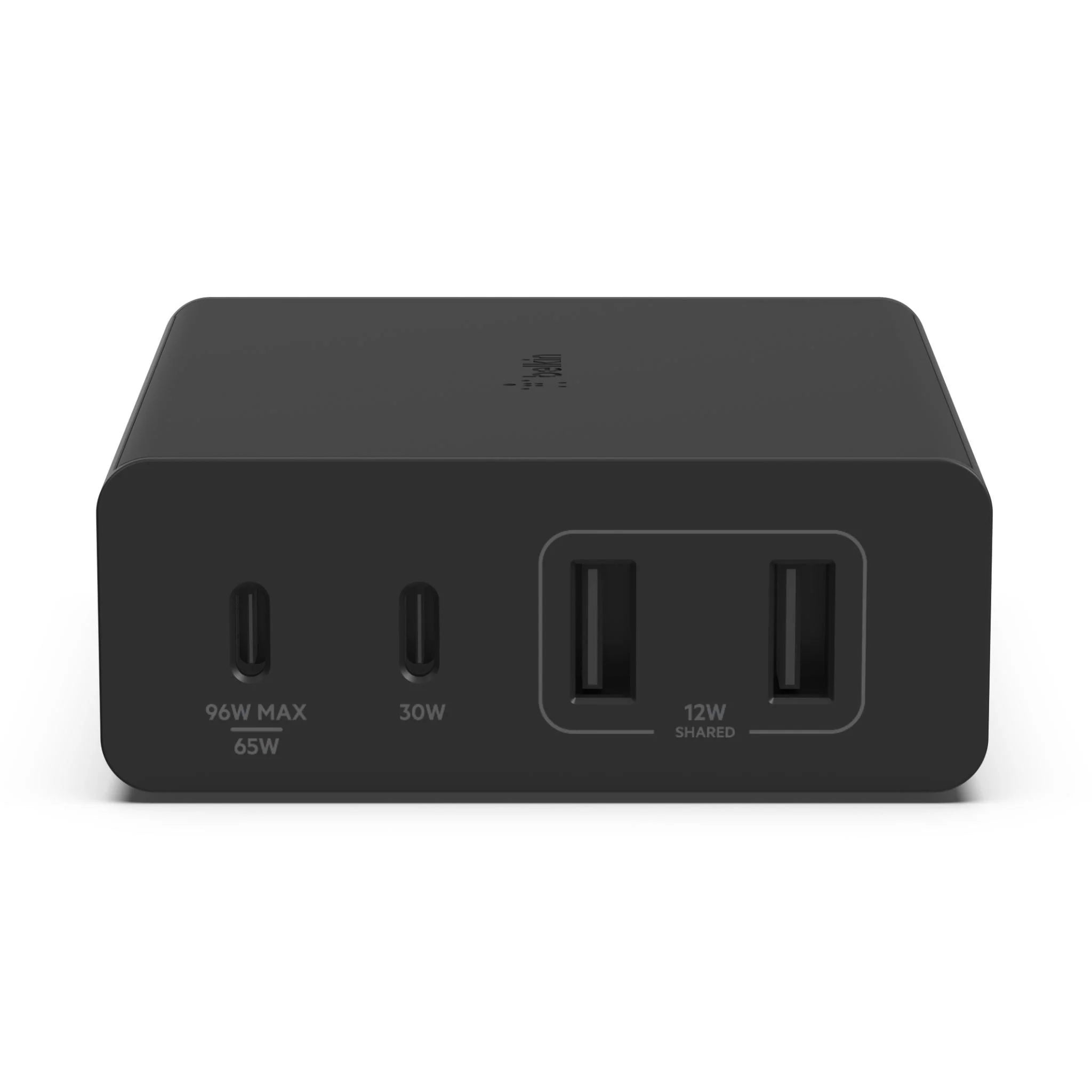 Belkin Belkin BoostCharge Pro 108W USB-C (PD 3.0) 4-Port GaN Wall Charger - Black (WCH010auBK), 2xUSB-C, 2xUSB-A, Compact Lap