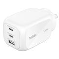 Belkin Belkin BoostCharge Pro 100W 3-Port GaN Wall Charger - White (WCH016AUWH), 2x USB-C, 1x USB-A, Compact Laptop Charger, 