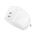 Belkin Belkin BoostCharge Pro 67W Dual USB-C GaN Wall Charger - White (WCH020AUWH), Compact Laptop Charger, Travel-Ready, CEW