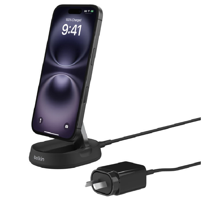 Belkin Belkin BoostCharge Pro Convertible Magnetic Wireless Charging Stand With Qi2 + 20W Wall Charger +USB-C Cable- Black(WI