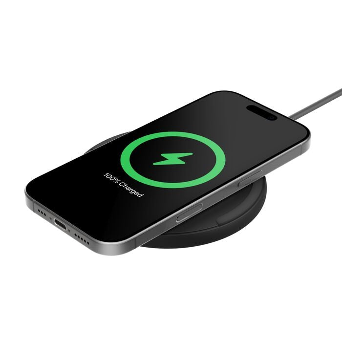 Belkin Belkin BoostCharge Wireless Charging Pad + USB-C to USB-C Cable (1.5M) - Black (WIA012fqBK), 15W, LED Indicator, Apple