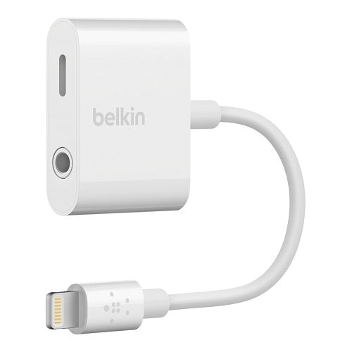 Belkin Belkin 3.5 mm Audio + Charge RockStar - White (F8J212btWHT), Clear Audio, Dual Functionality, MFI-Certified, Apple, 2 